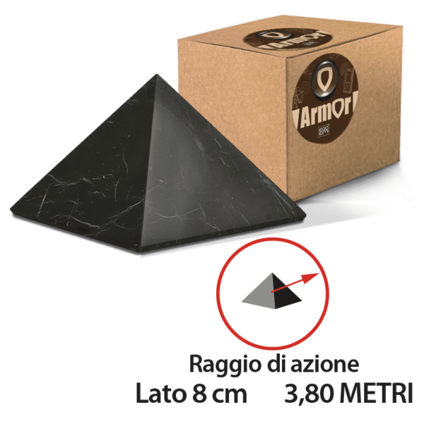 Shungite Armor piramide protettiva per ambienti lato 8 cm