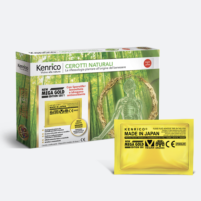 Cerotto Detox Kenrico Mega Gold SDX 1 (6 pz.) - DIMENSIONE DOPPIA RISPETTO AL CEROTTO CLASSICO