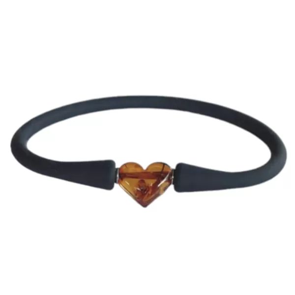 Smartamber bracciale INSERTO IN AMBRA CUORE